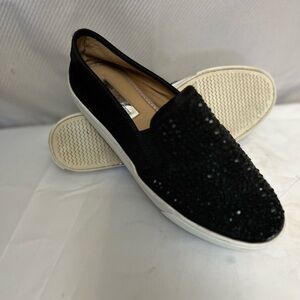 INC International Concepts Black Embellished Slip-On Sneakers Size 7